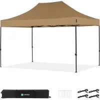 Vonroc Partytelt 3×4,5 m – Premium Easy‑Up – Pavillon | Vandtæt – Modulært design – Stålramme – UV 50+ – Inkl. opbevaringstaske – Beige