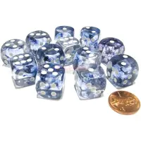 Chessex Manufacturing 27608 16 mm Nebula Polyhedral sort med hvid terning D6 terning sæt af 12