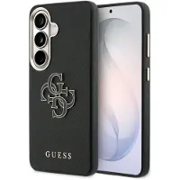 GUESS Grained Big 4G Metal Logo etui til Samsung Galaxy S26+ - sort