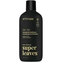 ATTITUDE Super Leaves Men 2-i-1 shampoo & balsam til mænd - volumen - rav & citrus - 415 ml