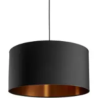 Nielsen Light Stofskærm Ø50 Cm - Sort - Kobber Inderside