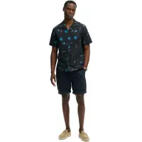Superdry Superdrytil mænd. M4011137A Skjorte Cabana Print navy (S), Casual, Bomuld, Korte ærmer, Blå