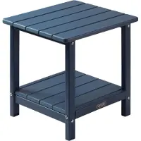 Vevor udendørs sidebord, 450B x ​​380D x 440H mm, dobbelt lag HDPE udendørs endebord for nem vedligeholdelse, tåler barskt vejr, egnet til terrasse, pool, strand, veranda, indendørs, baghave, blå