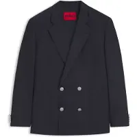 HUGO Modern fit blaer i poplin af uldblanding