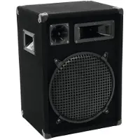 Omnitronic DX-1222, 3-vejs, 1.0 kanaler, Ledningsført, 300 W, 30 - 18000 Hz, Sort