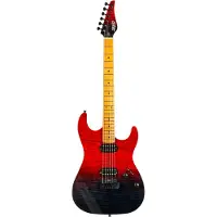 JET Guitars JS-1000 Vulcano Roasted Maple Flamed Transparent Red