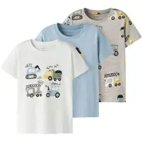 Name it Shirts 'NMMDanny' lyseblå / taupe / sort / hvid