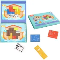 Tooky Toy Tooky Toys Medinė Ugdomoji Dėlionė Arka Nojaus su 26 elementais