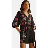 Love & roses Jumpsuit petroleum / orange / pink / sort