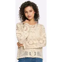 HEINE Cardigan 'Ajour' champagne