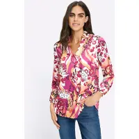 HEINE Bluse orange / fuchsia / hvid