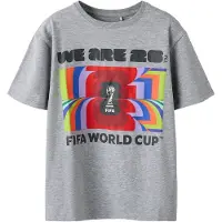 Name it Shirts 'FIFA World Cup' grå-meleret / lyselilla / knaldrød / sort