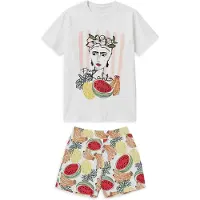Gisela Pyjamas gul / grøn / rød / offwhite