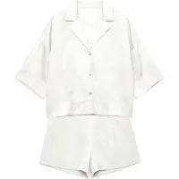 Gisela Shorts&shirt Satin Jacquard Fabric Pyjamas Med 3/4 ærmer