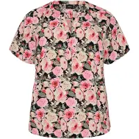 Zizzi Bluse 'Caanni' beige / pink / lys pink / sort