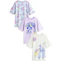 Next Natskjorte 'Lilo and Stitch' lysebeige / himmelblå / violetblå / lavendel