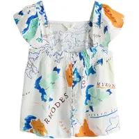 Next Bluse blå / turkis / mørkeorange / offwhite