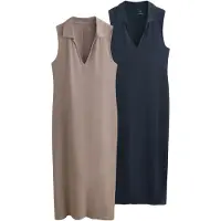The Set Kjole navy / taupe