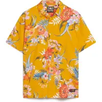 Superdry Superdrytil mænd. M4010353A Hawaiiskjorte gul (M), Casual, Modal, Korte ærmer