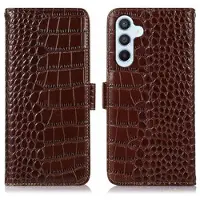 Mtp Products Samsung Galaxy S23 FE Crocodile Series Læderpung med RFID - Brun
