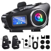 Mtp Products Q58Max motorcykelhjelm med Bluetooth-intercom-headset og FM-radio - rækkevidde på 500m