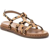 Carmela Carmelatil kvinder. 16239204-LEOPARDO Sandaler i læder 162392 brun (37), Fast, Spænder, Casual, Dyreprint