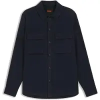 BOSS BOSStil mænd. 50558928 Skjorte Locky 3 navy (L), Casual, Bomuld, Lange ærmer, Blå