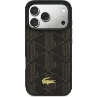 Lacoste iPhone 17 Pro PVC Blend MagSafe cover og magnetisk kortholder - brun
