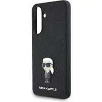 Karl Lagerfeld Fixed Glitter Ikonik Logo Metal Pin Case til Samsung Galaxy A56 - Sort