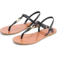 Tommy Hilfiger Tommy Hilfigertil kvinder. FW0FW09127 Leona læder sandaler sort (41), Fast, Spænder, Casual