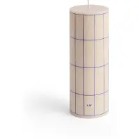 HAY Column Candle bloklys medium 20 cm Off white-blue grid check