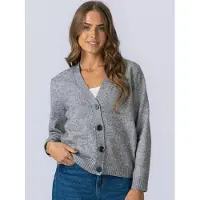 TeeShoppen Cardigan ' Knitted Cardigan ' grå