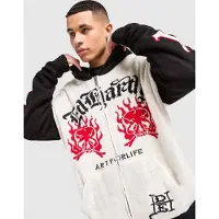 Ed Hardy Cardigan '1971' elfenben / brandrød / sort