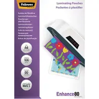 Fellowes Lamineringslommer A4 80 mic. 100/pk, Mat