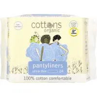 Cottons , 100% Bomuld Komfortabel, Pantyliners, Ultra-Thin, 24 Liner