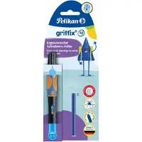 Pelikan griffix, Sort, Påfyldningssystem til patron, Blå, Plast, Rustfrit stål, Højrehåndet
