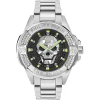 Philipp Plein Herreur PWAAA2725 The Skull Sort/Stål Ø44 mm
