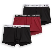 Tom Tailor Boksershorts bordeaux / sort / hvid
