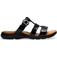 Clarks Clarkstil kvinder. 26185965 Kitly Pearl lædersko hvid laklæder sort (36), Fast, Ingen, Casual, Patentlæder