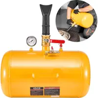 Vevor luftdækperleblæser, 10 gal / 37,9 l, kraftigt dækperleblæserværktøj, 87-116 psi driftstryk, luftaftrækker til sædepumpe til ATV, traktor, pickup, lastbil, jeep, autocamper, UTV, gul