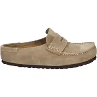 Birkenstock Birkenstocktil kvinder. 1029710 Læder Naples Wrapped træsko (smal pasform) taupe (41), Fast, Ingen, Casual, Gråt