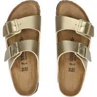 Birkenstock Birkenstocktil kvinder. 1016111 Sandaler Arizona Birko-Flor (Smal pasform) guld (41), Guldfarvet, Fast, Ingen, Casual