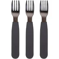 Filibabba Gafler - 3-pak - Silikone - Stone Grey - - OneSize - Børnebestik