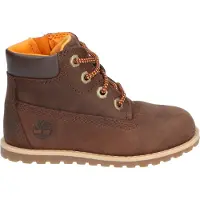 Timberland Timberlandtil drenge. TB1A2NC39311 Brune Pokey Pine-læderstøvler (23), Fast, Lynlås, Casual, børnetøj
