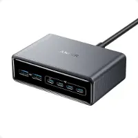 Anker Prime - Strømforsyningsadapter - GaN - 200 Watt - 5 A - 6 output-stikforbindelser (4 x USB-C, 2 x USB)