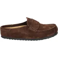 Birkenstock Birkenstocktil kvinder. 1031701 Mocasiner Naples Wrapped i læder (Smal pasform) brun (40), Fast, Ruskind, Ingen, Casual