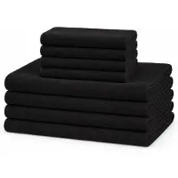 Borg Livinig Microfiber håndklæder - Letvægts håndklæder - 8-pak - Sort