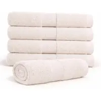 Egeria Bomulds håndklæde - 100% bomuld - Badehåndklæde 70x140 cm - Diamant - Creme