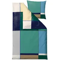 Södahl Sengetøj 140x220 cm - 100% bomuldssatin - Colour Block - Grøn