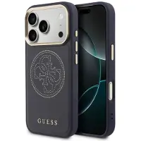 GUESS Perforeret 4G MagSafe-etui til iPhone 17 Pro - blå